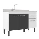Ver imagem 3 de Balcão de Cozinha sem Tampo Monaco 2 Portas e 2 Gavetas Branco/Preto