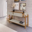 Ver imagem 6 de Aparador para Sala de Estar 2 Gavetas Lizz Bege/Off White/Cedro