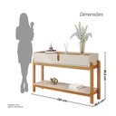 Ver imagem 4 de Aparador para Sala de Estar 2 Gavetas Lizz Bege/Off White/Cedro