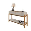 Ver imagem 3 de Aparador para Sala de Estar 2 Gavetas Lizz Bege/Off White/Cedro