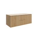 Ver imagem 2 de Armário para Banheiro Suspenso Ripy 100cm Bege/Wood