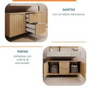 Ver imagem 4 de Armário para Banheiro Suspenso Ripy 100cm Bege/Wood