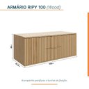 Ver imagem 3 de Armário para Banheiro Suspenso Ripy 100cm Bege/Wood