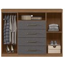 Ver imagem 3 de Guarda Roupa Casal Master New 8 Portas 4 Gavetas MDP Jatobá Grafite Acetinado com Cômoda Havana