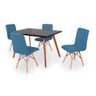 Conjunto Mesa de Jantar Gih 120x80cm Preta com 4 Cadeiras Gomos - Turquesa - 1
