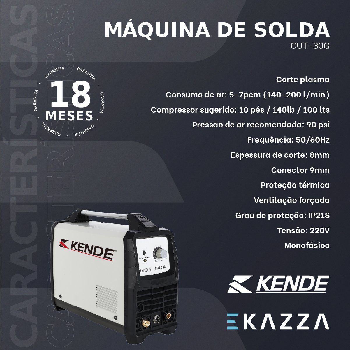 Máquina de Corte Plasma Inversora CUT-30G 220V - KENDE - 2