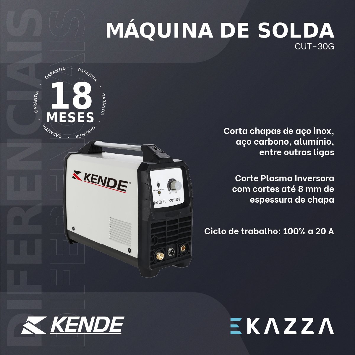 Máquina de Corte Plasma Inversora CUT-30G 220V - KENDE - 3