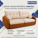 Ver imagem 6 de Sofá Cama Retrátil Napoli Bom Pastor Linho Off / Caramelo