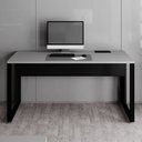 Ver imagem 4 de Mesa Plataforma Individual com Caixa de Tomadas Pés Metal 120cm Industrial Executive Cinza Sagrado E Preto