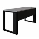 Ver imagem 6 de Mesa Plataforma Individual com Caixa de Tomadas Pés Metal 120cm Industrial Executive Cinza Sagrado E Preto