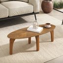 Ver imagem 2 de  Mesa de Centro em MDF Laminada Folha Orgânico 90x40cm Montreal