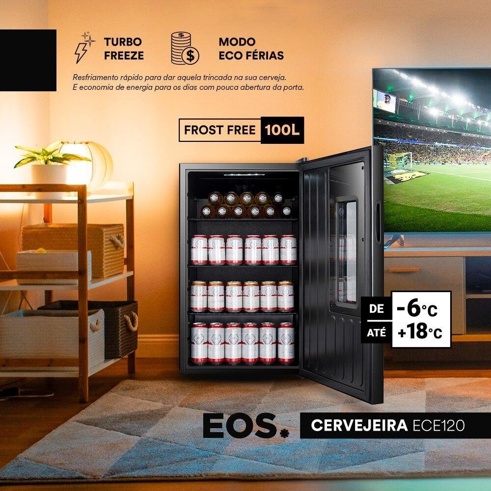 Cervejeira EOS Bierhaus 100 Litros Black Glass Frost Free ECE120 220V - 4