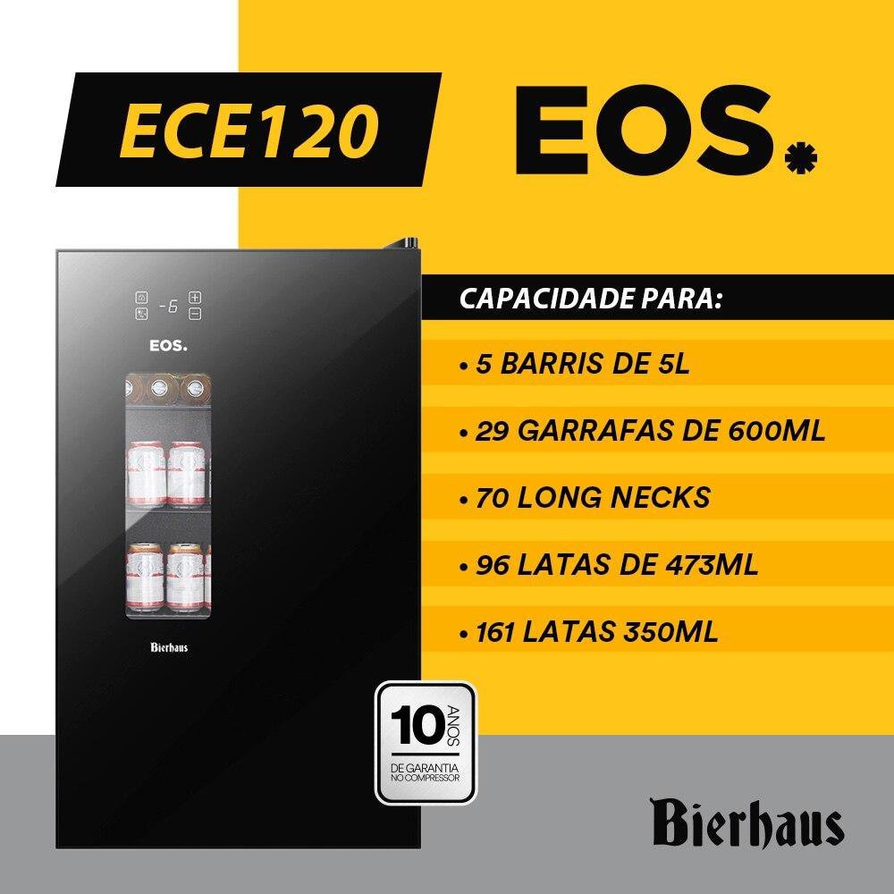 Cervejeira EOS Bierhaus 100 Litros Black Glass Frost Free ECE120 220V - 3