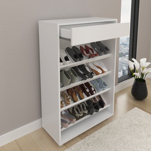 Sapateira 1 Gaveta 5 Prateleiras SA3404 Branco