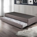 Ver imagem 3 de Bicama Box Solteiro Courino Linho Marrom 88x188x28 Cm com Colchão Auxiliar Ecoflex