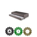 Ver imagem 5 de Bicama Box Solteiro Courino Linho Marrom 88x188x28 Cm com Colchão Auxiliar Ecoflex