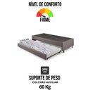 Ver imagem 6 de Bicama Box Solteiro Courino Linho Marrom 88x188x28 Cm com Colchão Auxiliar Ecoflex