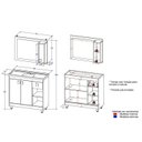 Ver imagem 5 de Armário Conjunto de Banheiro com Gabinete, Cuba e Espelheira 3 Portas 80 cm Marrom Nature/Arenas