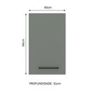 Ver imagem 3 de Armário de Cozinha Aéreo 40 cm 1 Porta Branco/Cinza Agata Madesa