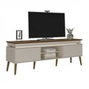 Ver imagem 6 de Conjunto Sala de Estar Rack para TV até 75 pol com LED e Mesa de Centro Lucca com Mesa de Apoio Chic Branco 100% MDF