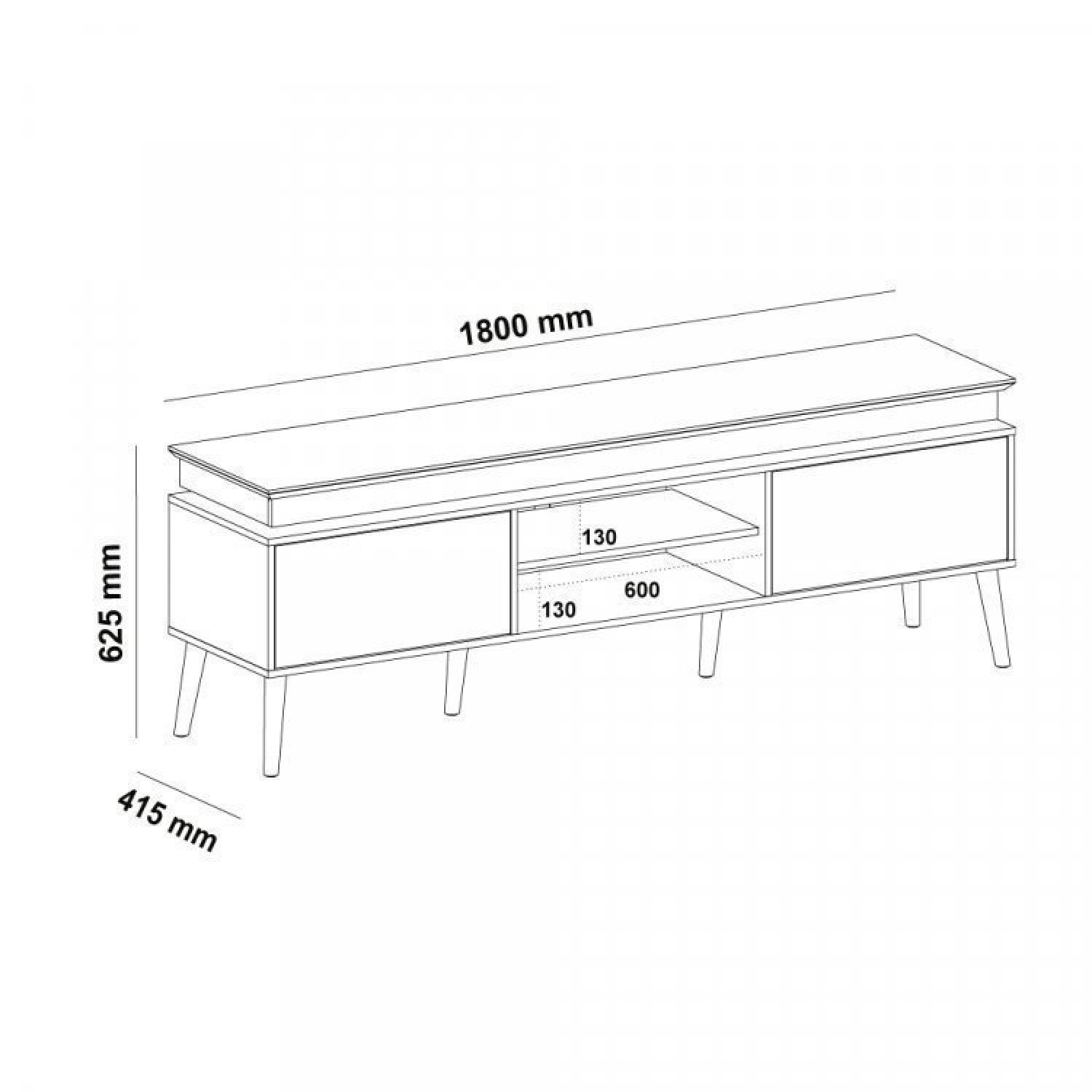 Conjunto Sala de Estar Rack para Tv até 75 Pol com Led e Mesa de Centro Lucca com Mesa de Apoio Chic - 19