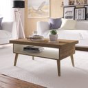Ver imagem 4 de Conjunto Sala de Estar Rack para TV até 75 pol com LED e Mesa de Centro Lucca com Mesa de Apoio Chic Branco 100% MDF
