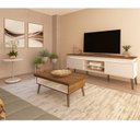 Ver imagem 1 de Conjunto Sala de Estar Rack para Tv até 75 Pol com Led e Mesa de Centro Lucca com Mesa de Apoio Chic