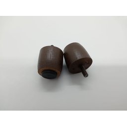 Kit 12 Pés para Cama Box Baú Queen ou King Jr Marrom 4cm Altura Madeira Maciça - 4