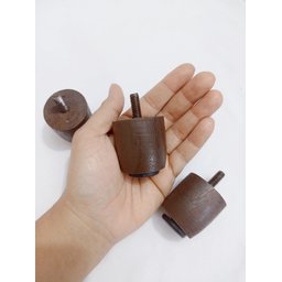 Kit 12 Pés para Cama Box Baú Queen ou King Jr Marrom 4cm Altura Madeira Maciça - 3