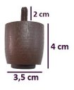 Ver imagem 2 de Kit 12 Pés para Cama Box Baú Queen ou King Jr Marrom 4cm Altura Madeira Maciça