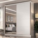 Ver imagem 1 de Guarda Roupa Star Mdf 219cm 2 Portas de Correr com Espelho Branco 9554