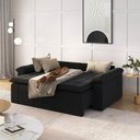 Ver imagem 3 de Sofá Cama Palmeira 3 Lugares Retrátil Reclinável 220cm Veludo CabeCasa MadeiraOriginals