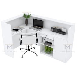 Balcão Caixa em L Recepção M533.b (loja, Caixa, Atendende) Mundi Moveis - 6