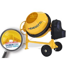 Betoneira 400L Prime Com Motor Monofásico 2Cv 110V 60Hz 4P Roda Plastica Menegotti - 3