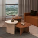 Ver imagem 1 de Kit 3 Mesas para Sala de Estar com 1 Mesa de Centro Oval e 2 Mesas Laterais Delta Marrom