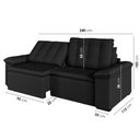 Ver imagem 4 de Sofá Cama Retrátil e Reclinável 4 Lugares 240cm Veludo Palmeira CabeCasa MadeiraOriginals