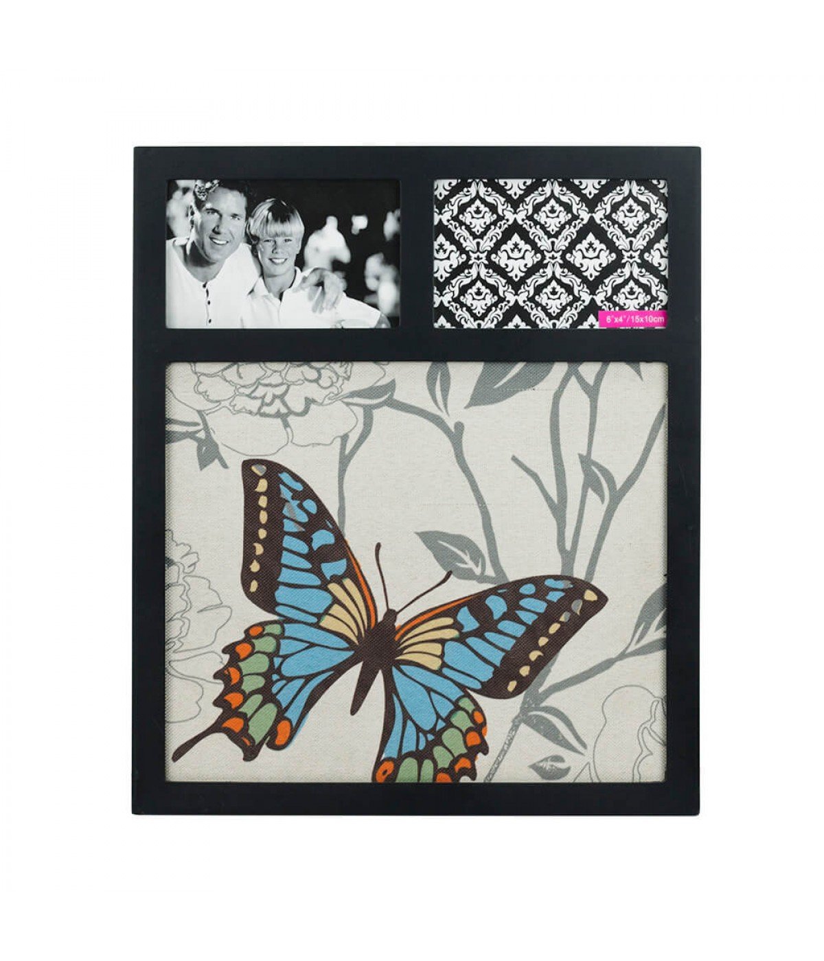 Multi Porta Retrato Preto Plástico 2 Fotos 10x15cm Quadro Fotos Diversos - 1