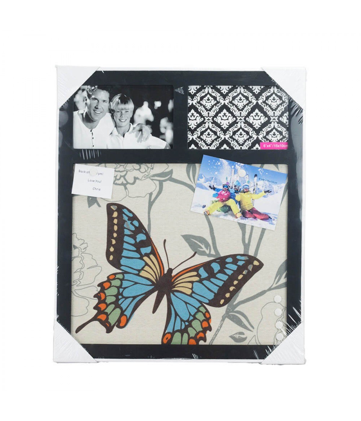 Multi Porta Retrato Preto Plástico 2 Fotos 10x15cm Quadro Fotos Diversos - 4