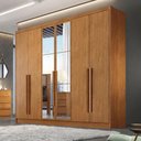 Ver imagem 4 de Guarda Roupa Casal Linea Plus 6 Portas de Bater 6 Gavetas MDF Cinamomo com Espelho 243,8cm
