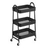 Carrinho Organizador Multiuso 3 Prateleiras Metal Preto - 1