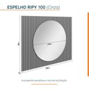 Ver imagem 3 de Espelho para Banheiro Redondo Ripy 100cm Yescasa Cinza