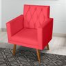 Kit 3 poltrona Para sala de Estar Bianca Capitonê Rodapé Suede Vermelho - Móveis Mafer - 4