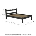 Ver imagem 2 de Cama Casal Madeira Maciça para Colchão 128/138x188cm Capri Multimóveis CR4140 Preta