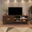 Ver imagem 2 de Conjunto Sala de Estar Rack para TV até 60 Polegadas com Mesa de Centro Diva e Mesa Lateral Vip Marrom