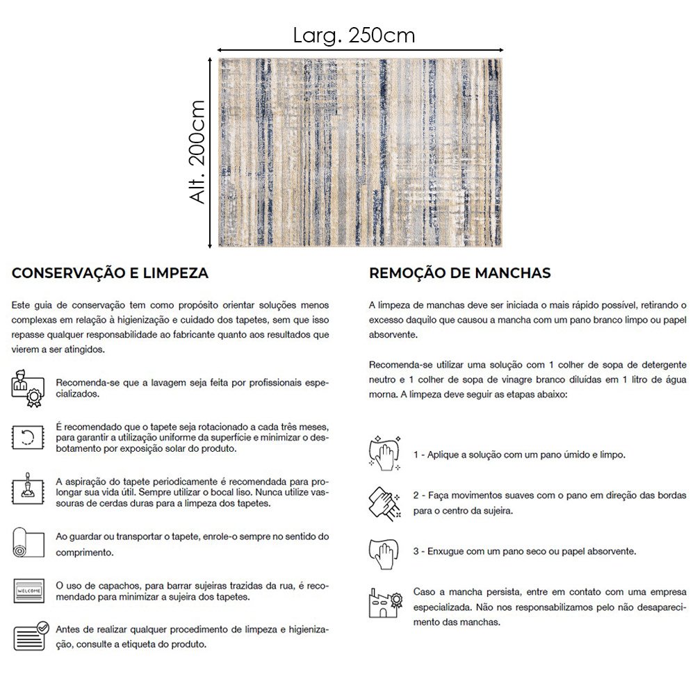 Tapete Decorativo Sala Retangular Classic 2,00 X 2,50m - Casaepoltrona Caspio 06 - 4