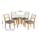 Ver imagem 3 de Conjunto Mesa de Jantar Orgânica Duna e 4 Cadeiras Lola em Madeira Maciça com Vidro Off White/Cinza