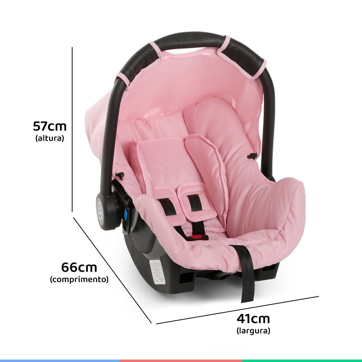 Bebe Conforto Cadeirinha Auto Infantil 0 Até 13Kg Dispositivo de Retenção Grid Rosa Galzerano Bebê C - 5