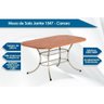 Conjunto: Mesa de Cozinha 1547 Aço C/ Tampo Madeirado 160x90cm e 6 Cadeiras 190 Prata/freijó - - 3