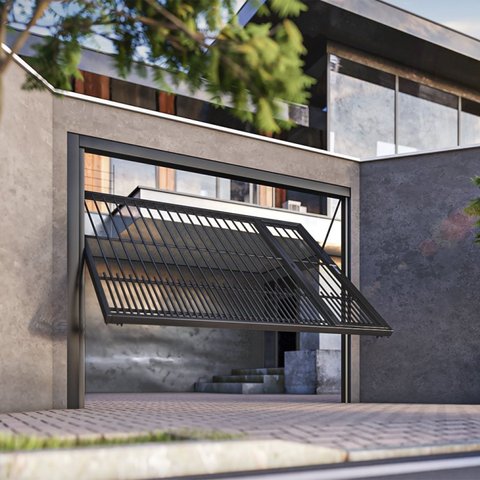 Portão Contrapeso de Aço Galvanizado com Grade Tubolar 220x240 Req: 8,7