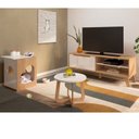 Ver imagem 1 de Conjunto Sala de Estar Rack para TV até 47 pol Lotus com Mesa de Centro e Mesa de Apoio para Pet Marrom